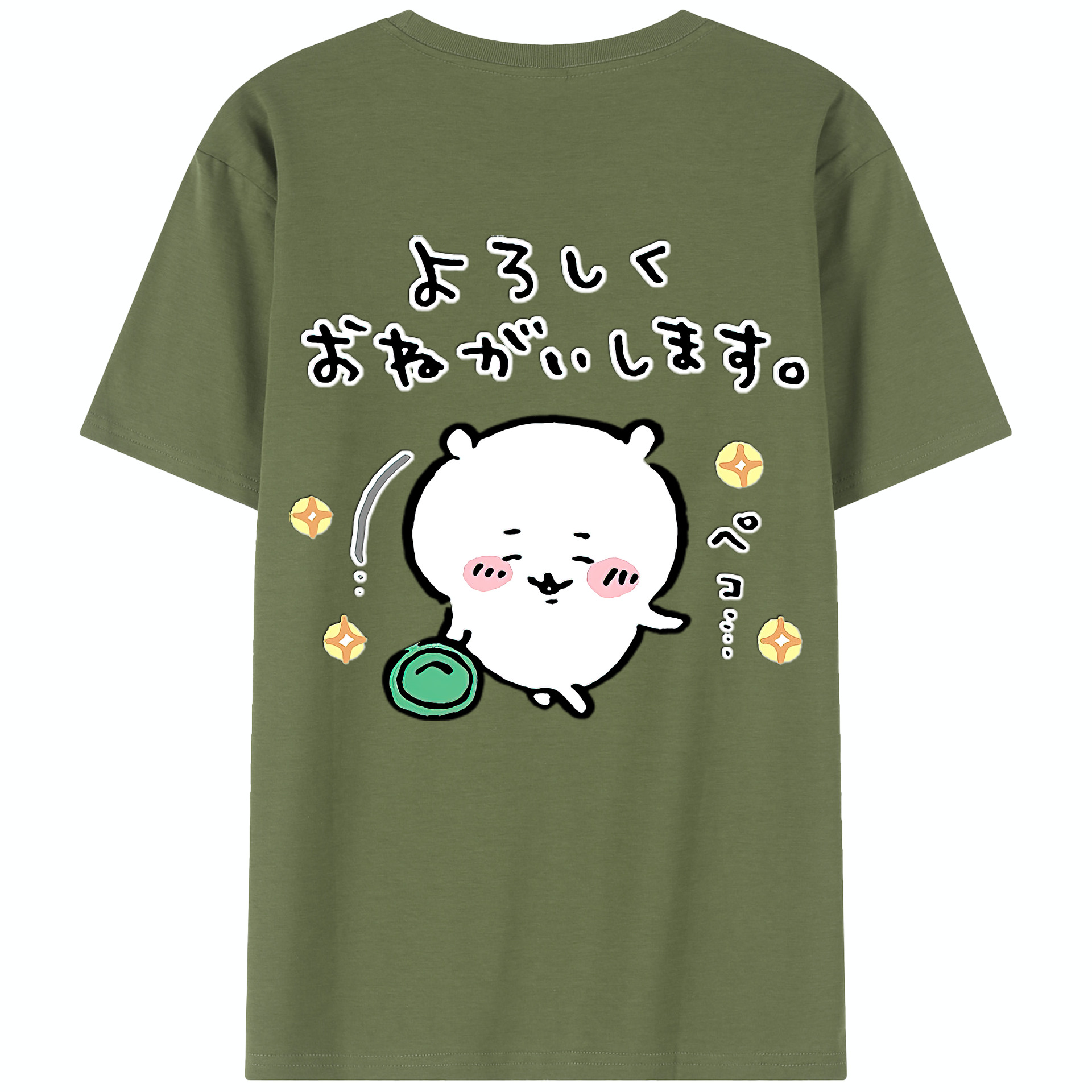（画像用） ちいかわ ちいかわ Chii-kawa chiikawa 綿100％半袖Tシャツ（背面プリント）